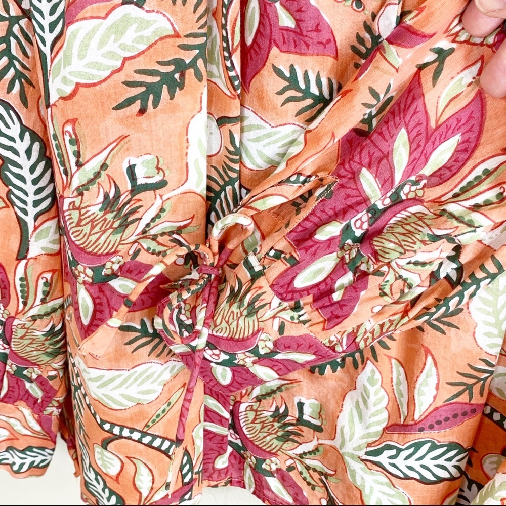 Antik Batik Kalao Floral Blouse Flowy Peasant Top - Picture 7 of 12